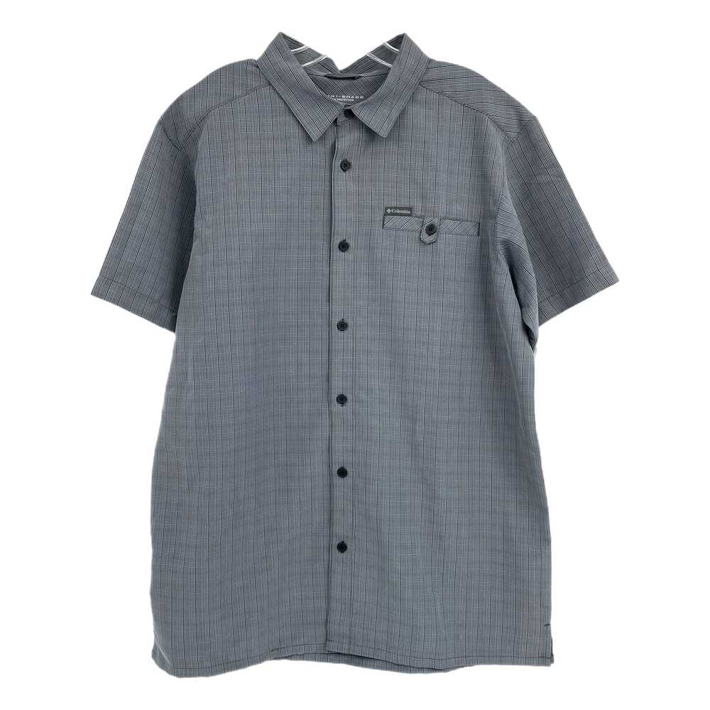 Columbia Gray Plaid Short Sleeve Button-Up Shirt | Size L